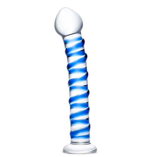 Dildo in Vetro - Blue Spiral